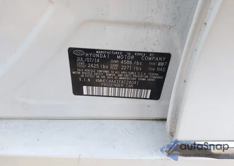 2015 Hyundai Sonata Hybrid Limited from USA, damaged, VIN KMHEC4A41FA124041